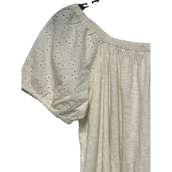 Style & Co Plus Size Cotton On Off Shoulder Top, Coconut Cream, 2X - Picture 3 of 9